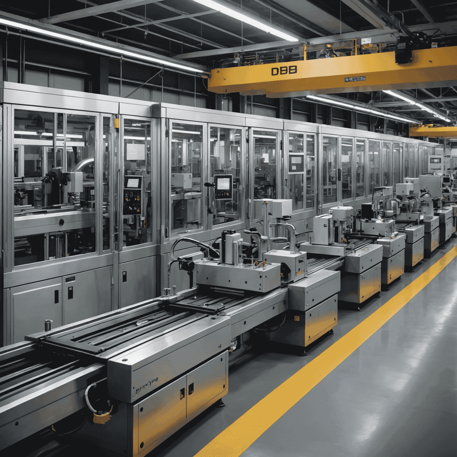 An automated manufacturing line in operation