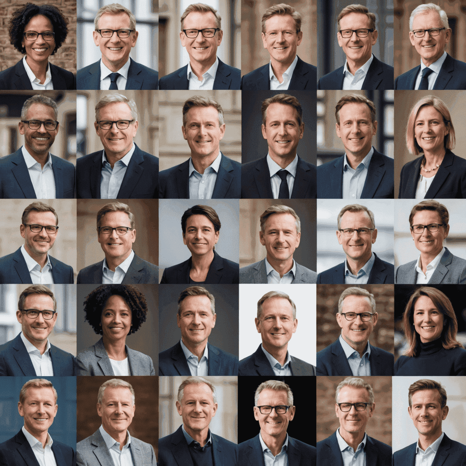 An image showcasing a collage of successful individuals and businesses in the UK who have adapted to technological changes, with elements representing innovation, growth, and resilience.